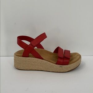 Abeo Red Platform Espadrille Sandals